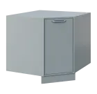 QSR - 9 spodní skříňka rohová, levá, 900x900x900, šedá